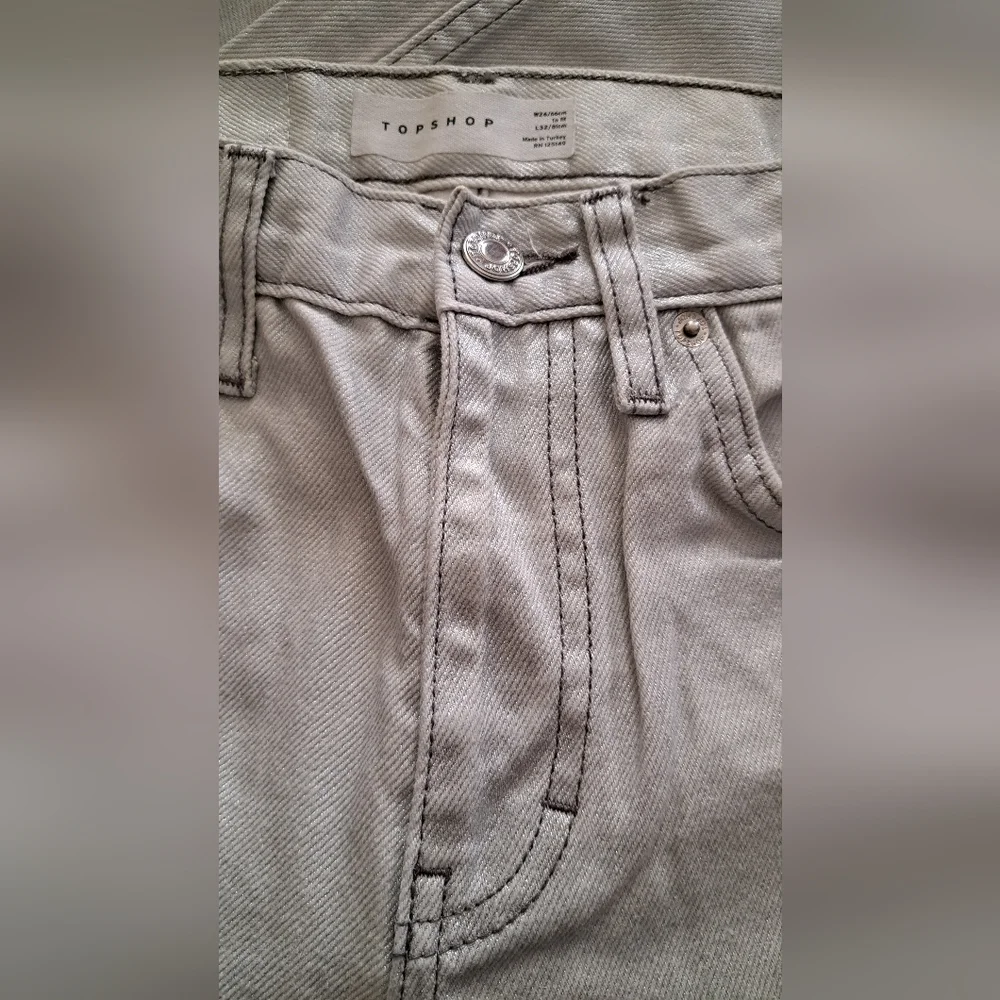 Topshop Silver Ankle Cropped Jeans - Picture 3 of 3